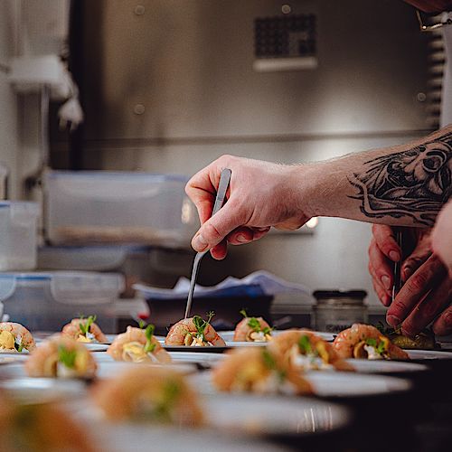 Team Players Remembering when our team was plating our carabiniero dish for New Years Eve in Munich... Excellent job! ....